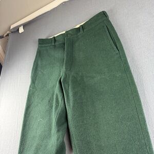 Vintage Johnson Woolen Mills Wool Hunting Pants Men's 32x32 Green Lumberjack USA